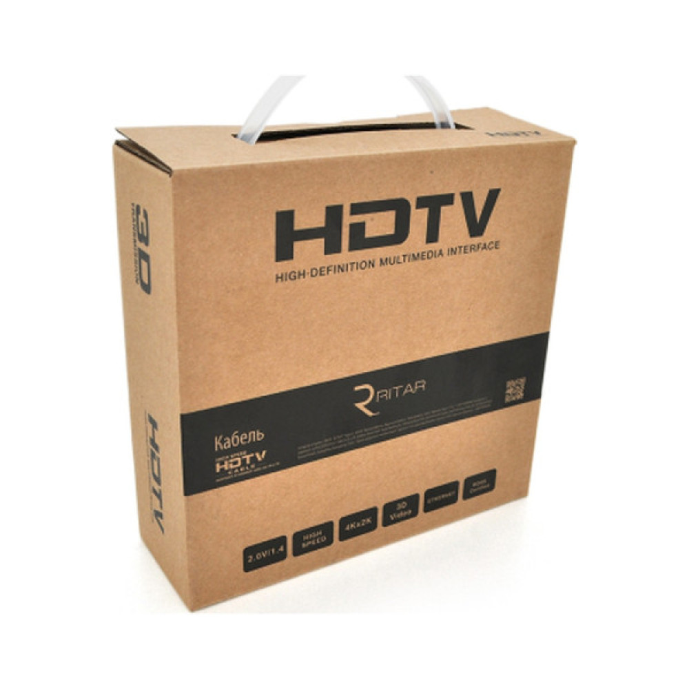 Кабель мультимедійний HDMI M to HDMI M 10.0m V1.4 4K black Ritar (HDMI(M)/(M)V1.4-10m-348B/19931)