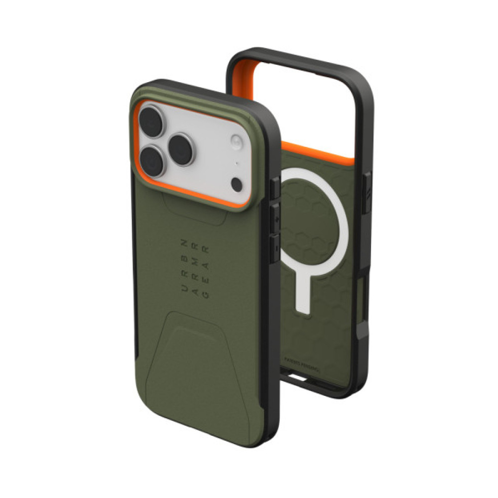 Чохол до мобільного телефона UAG iPhone 17 Pro Max Civilian MagSafe Olive/Orange (114546117297) Чохол до мобільного телефона UAG iPhone 17 Pro Max Civilian MagSafe Olive/Orange (114546117297)