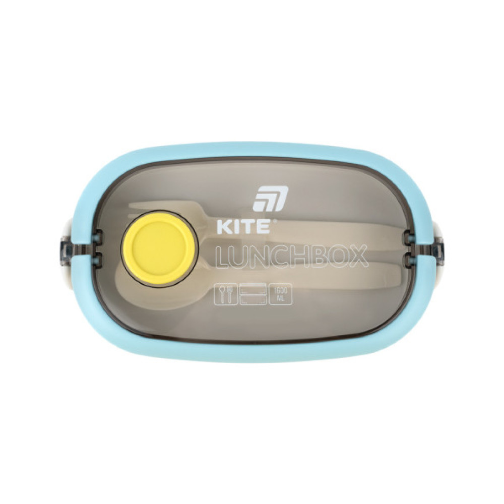 Ланч-бокс Kite подвійний з наповненням 1600 мл, синій (K25-1181-2)