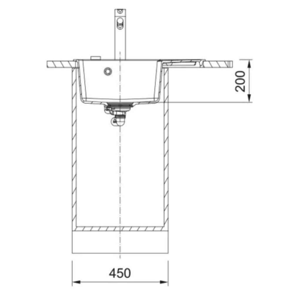Мийка кухонна Franke Centro, фраграніт, прямокутник, з крилом, 620х500х200мм, чаша - 1, врізна, CNG 611-62 TL, сірий сланець