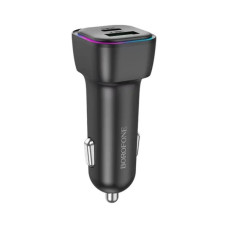 Зарядний пристрій BOROFONE 1xUSB-C PD30W + 1xUSB QC3.0 car adapter black (6941991110818)