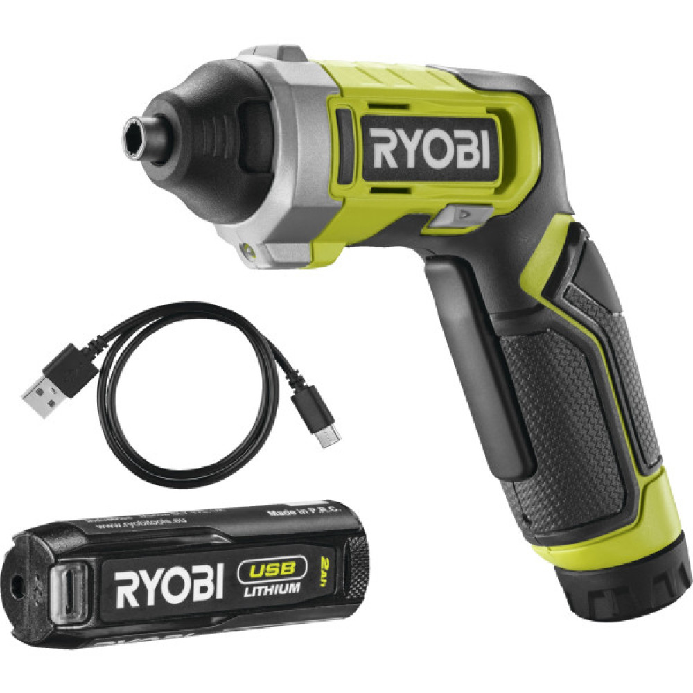 Викрутка акумуляторна Ryobi USB Lithium RSD4-120T 4В 1х2А·год 5Нм 200об·хв 10 біт 0.31кг кейс