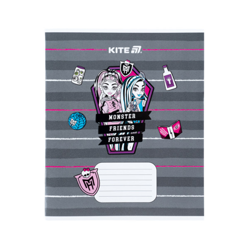 Зошит Kite Monster High, 12 аркушів, коса лінія (MH25-235)