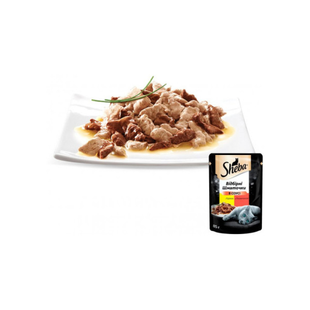 Вологий корм для кішок Sheba cig POU з куркою і яловичиною в соусі 85 г (4770608257088)