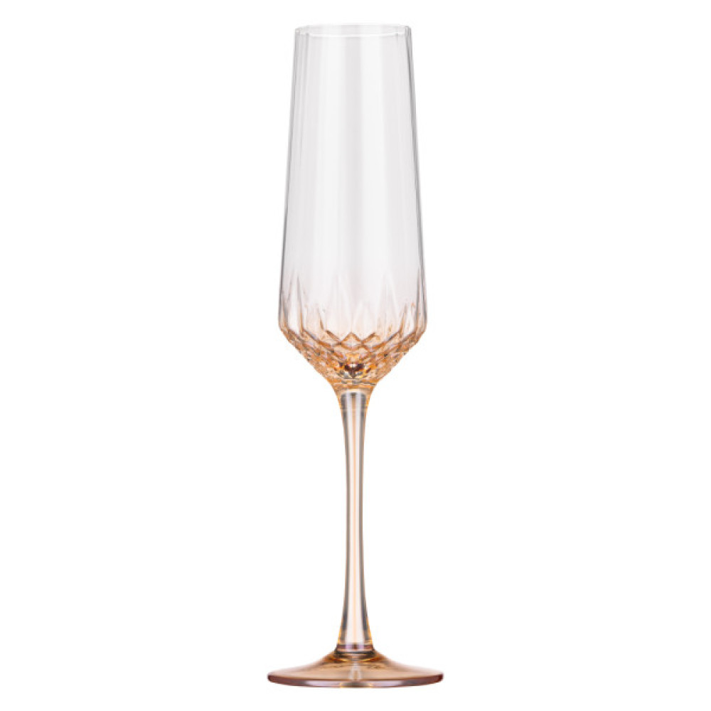 Набір келихів Ardesto Black Mars Favola 220мл, 2шт, скло, прозоро-золотистий (AR2622G)