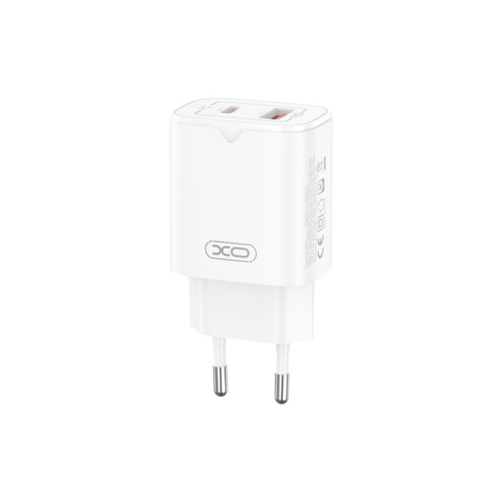 Зарядний пристрій XO L130 USB-C PD30W + USB-A QC3.0 White (L130.white)