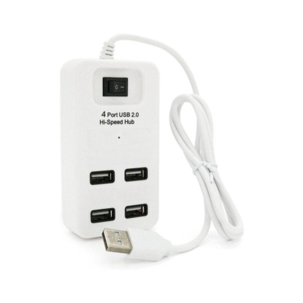 Концентратор Voltronic USB 2.0 to 4xUSB with power switch white (YT-HWS4-W)