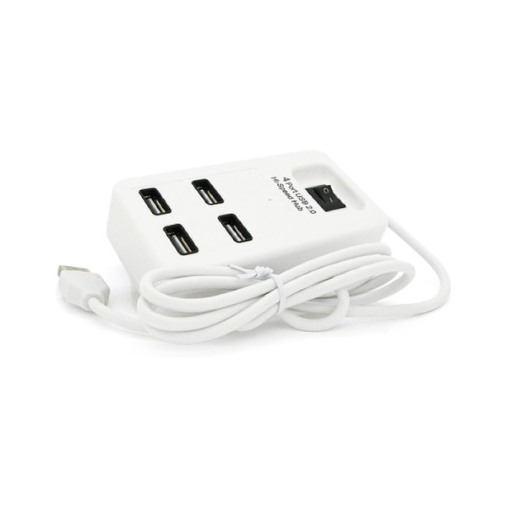 Концентратор Voltronic USB 2.0 to 4xUSB with power switch white (YT-HWS4-W)
