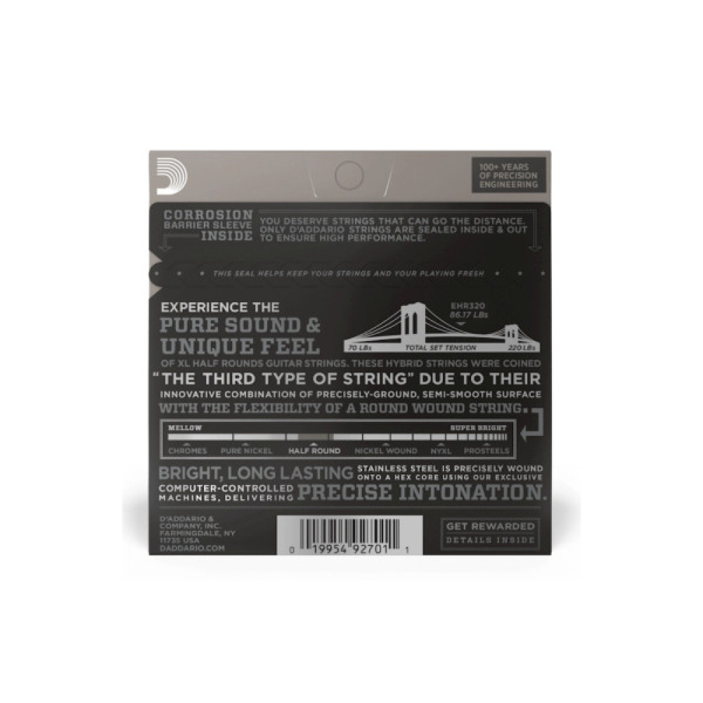 Струни для гітари D'Addario XL Half Rounds Super Light (09-42) (EHR320)