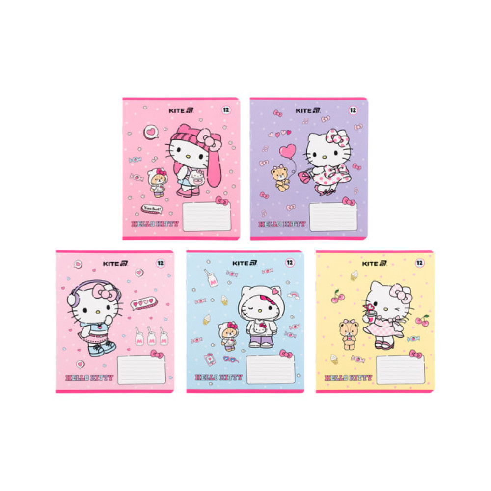 Зошит Kite Hello Kitty, 12 аркушів, клітинка (HK25-232-1)
