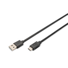 Кабель DIGITUS USB-A > USB-C заряджання/синхронізації, USB 2.0, M/M, 3м, чорний