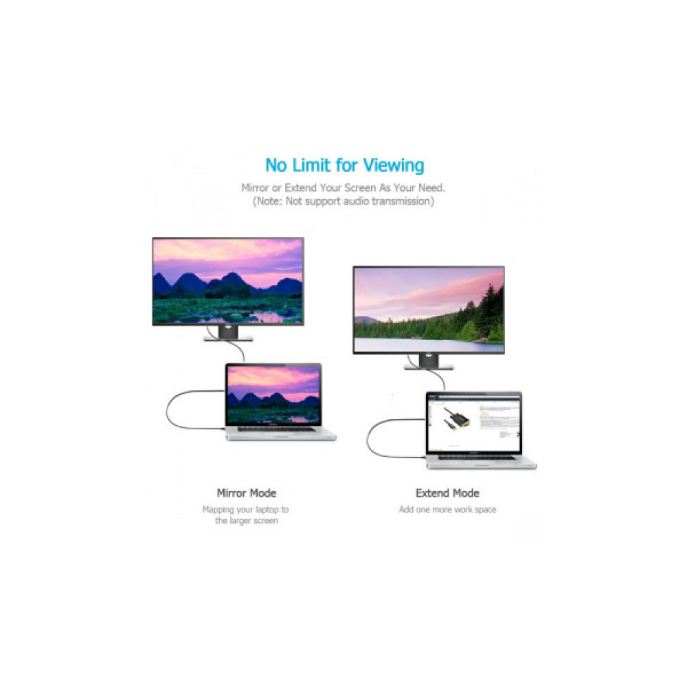 Кабель мультимедійний USB-C to VGA M 1.8m black Choetech (XCV-1801-BK)