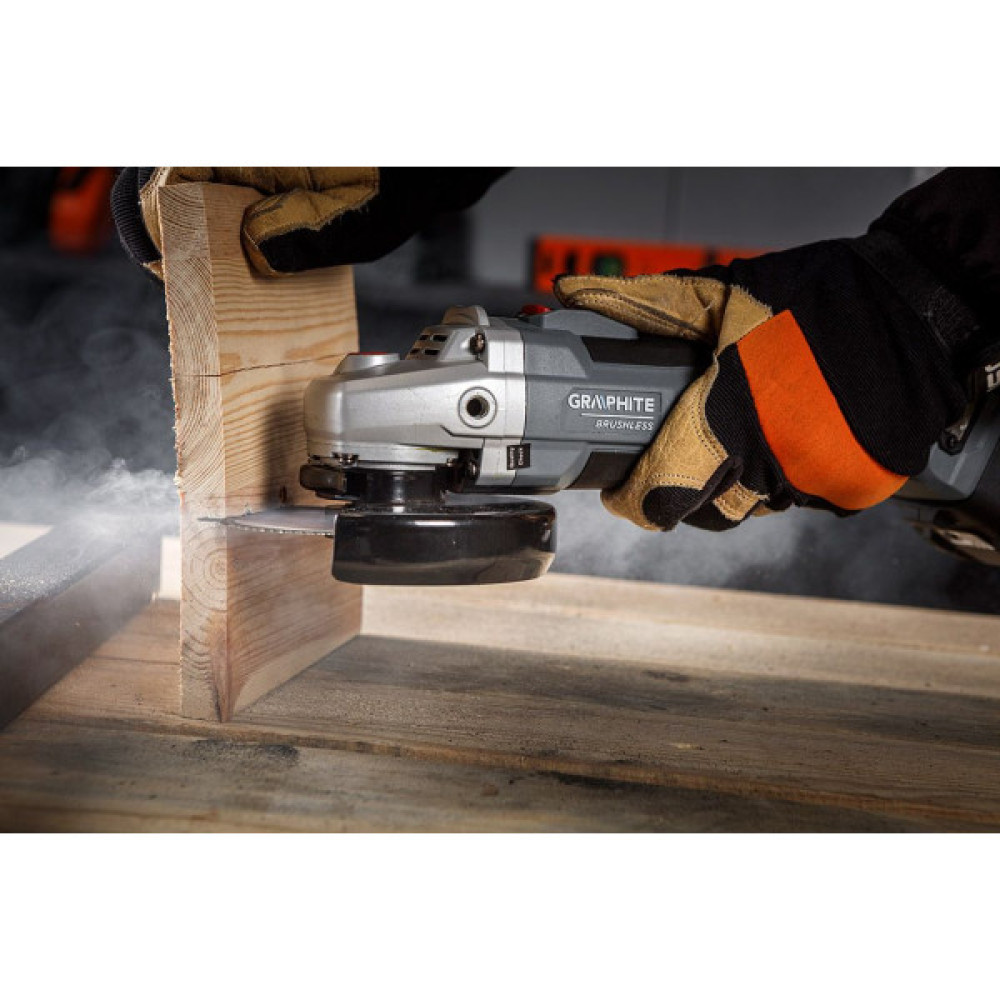 Шліфмашина кутова акумуляторна GRAPHITE Energy+ 18В 125мм 18В 9200об/хв 2.28кг без АКБ та ЗП