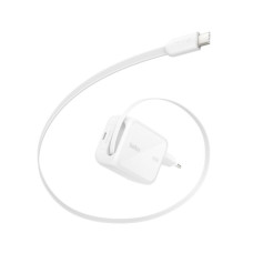 Зарядний пристрій Belkin 2xUSB-C 67W GaN PD3.2 PPS + built-in cable USB-C 1.0m white (WCH022KQWH)