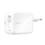 Зарядний пристрій Belkin 2xUSB-C 67W GaN PD3.2 PPS + built-in cable USB-C 1.0m white (WCH022KQWH)