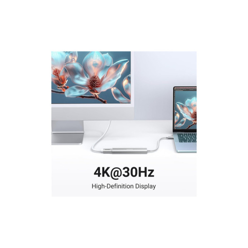 Порт-реплікатор UGREEN Dock CM478 5in1 USB3.0 Type-C --> HDMI/3xUSB3.0/Type-C/PD 100W (35580)
