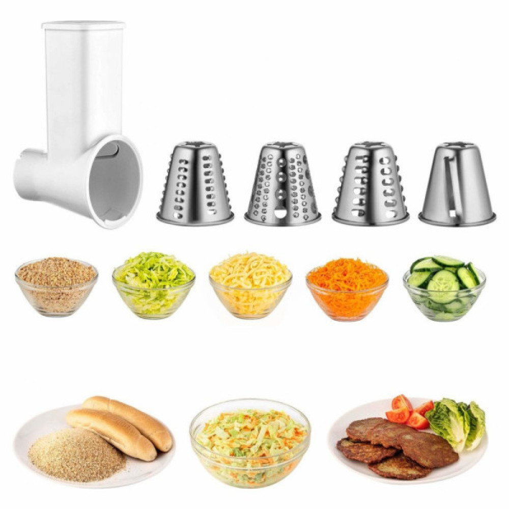 Кухонна машина Sencor 1200Вт, чаша-метал, корпус-пластик, насадок-19, коричнево-білий