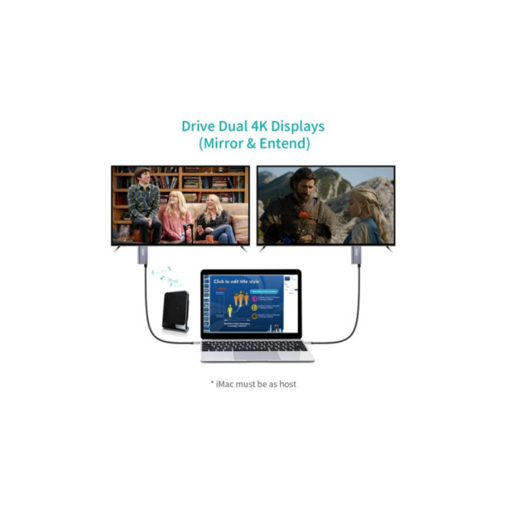 Кабель мультимедійний USB-C to HDMI M 1.8m 4K60Hz Choetech (XCH-M180GY)