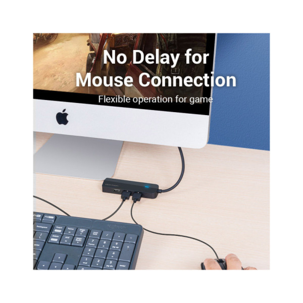 Концентратор VENTION USB 3.1 Type-C to 3xUSB 2.0+MicroUSB+RJ45 100M Ethernet black (TGOBB)