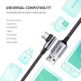 Дата кабель USB 2.0 AM to USB-C 1.0m 90° corner braid black Ugreen (50941)