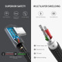 Дата кабель USB 2.0 AM to USB-C 1.0m 90° corner braid black Ugreen (50941)