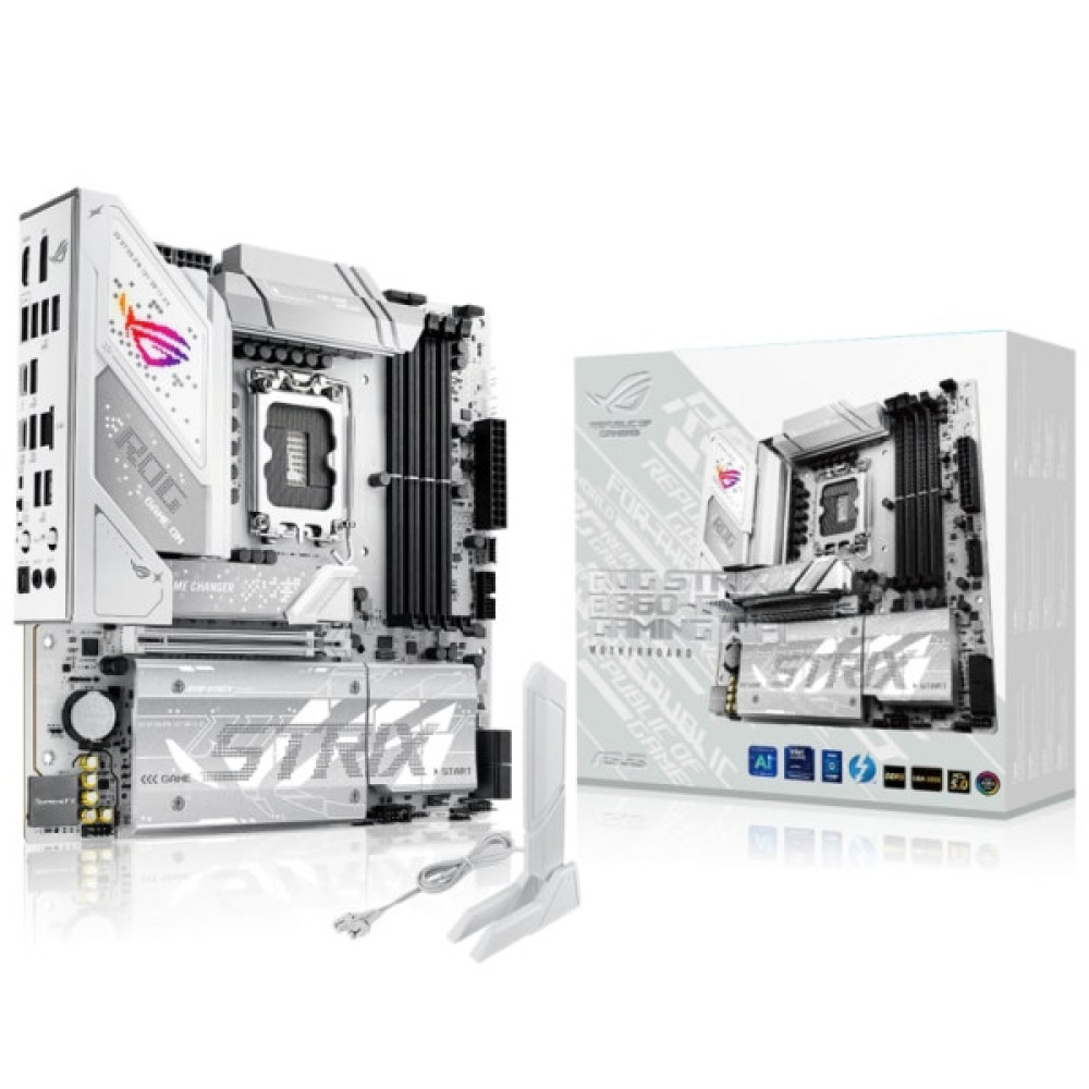 Материнcька плата ASUS ROG STRIX B860-G GAMING WIFI s1851 B860 4xDDR5 M.2 DP HDMI USB Type-C Wi-Fi BT mATX білий