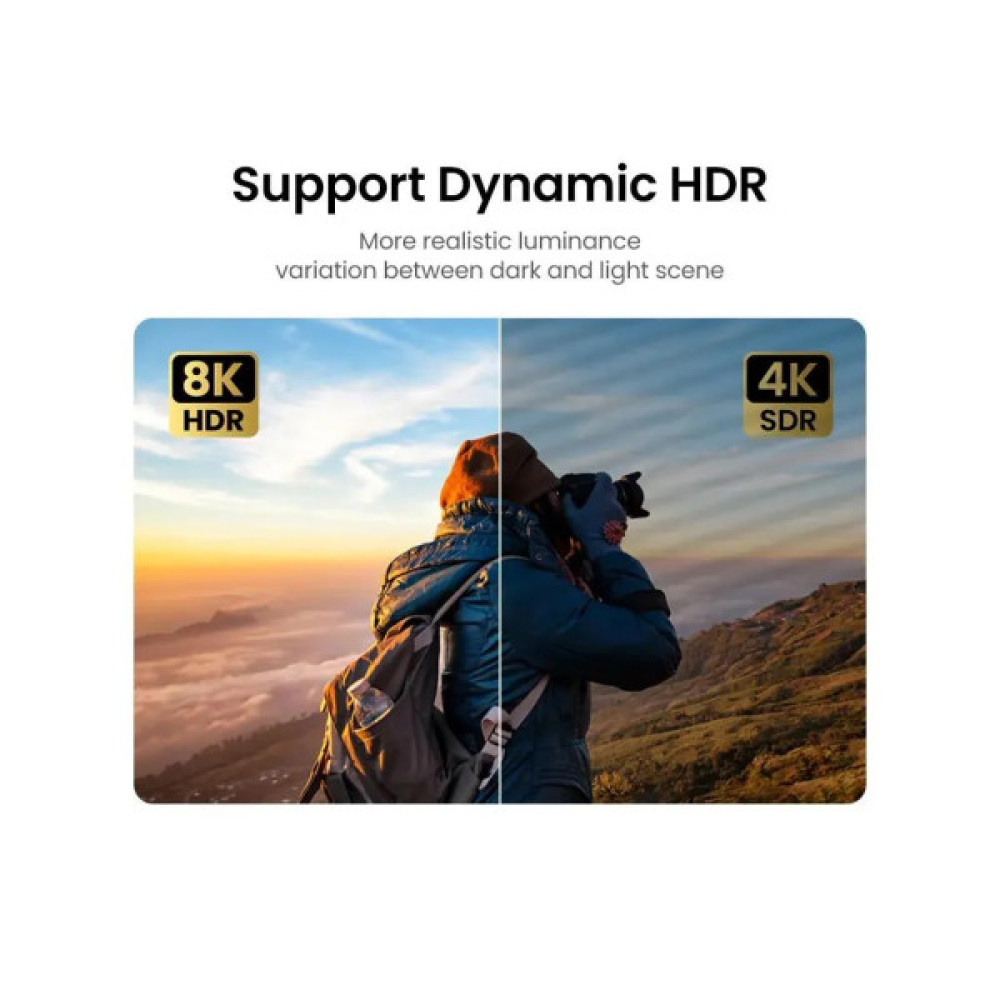 Кабель мультимедійний HDMI M to HDMI F 1.0m 8K HD151 black UGREEN (40447)