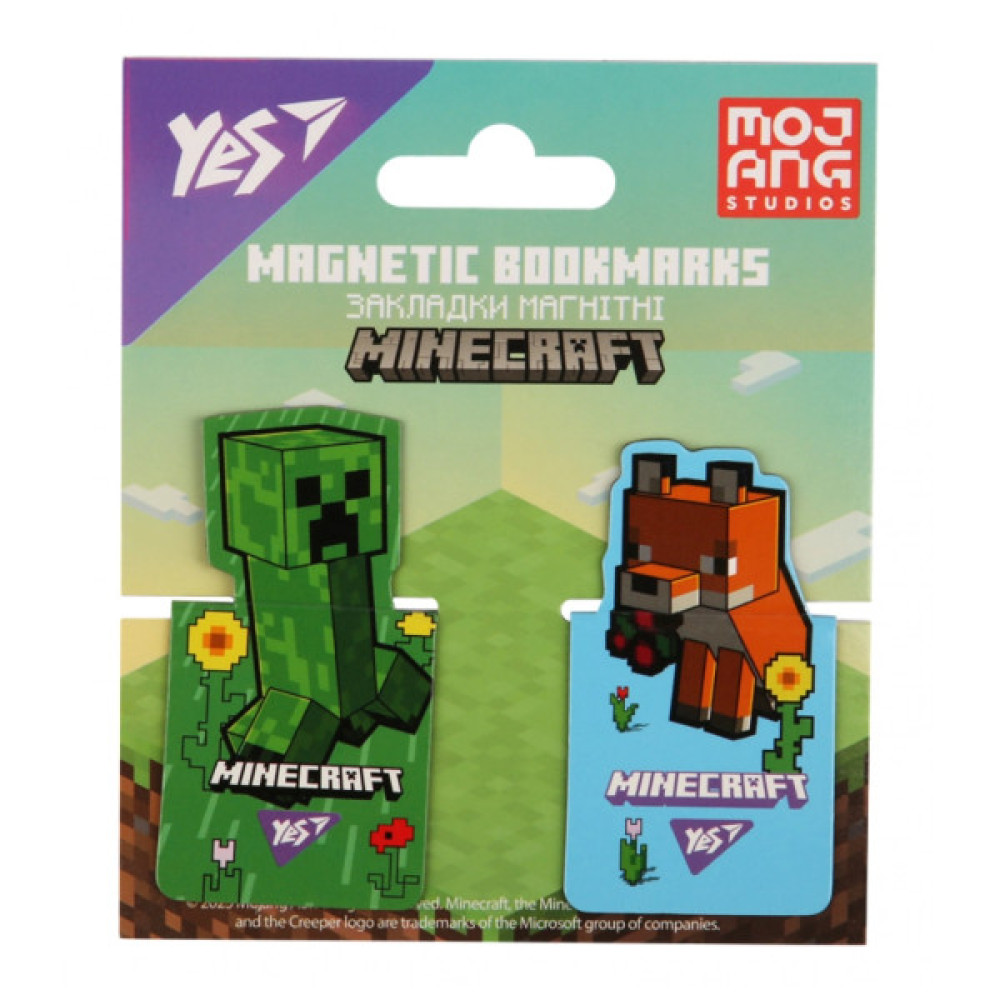 Закладки для книг Yes магнітні Minecraft.Spring, висікання, 2 шт (708445)