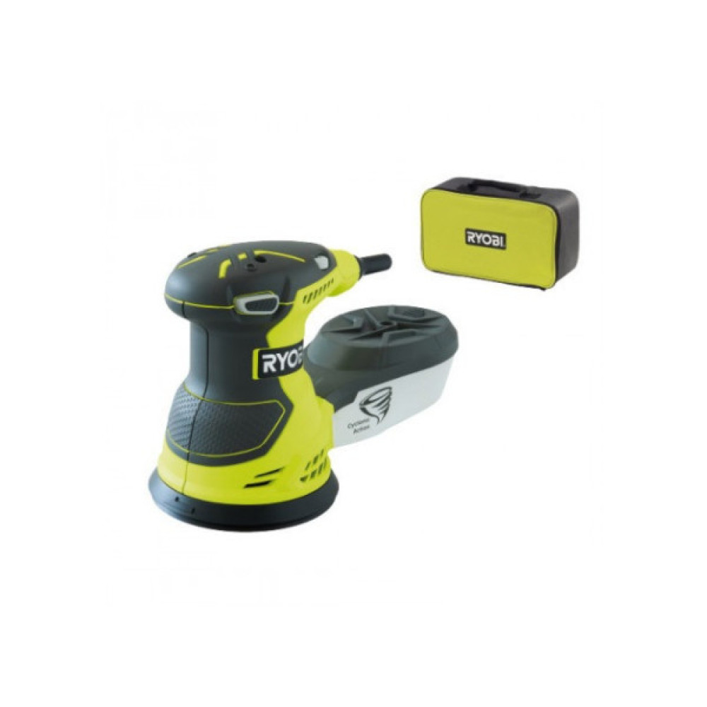 Шліфмашина ексцентрикова Ryobi ROS300A 300Вт 125мм 7000-12000об/хв +20 шліфлистів 1.7кг