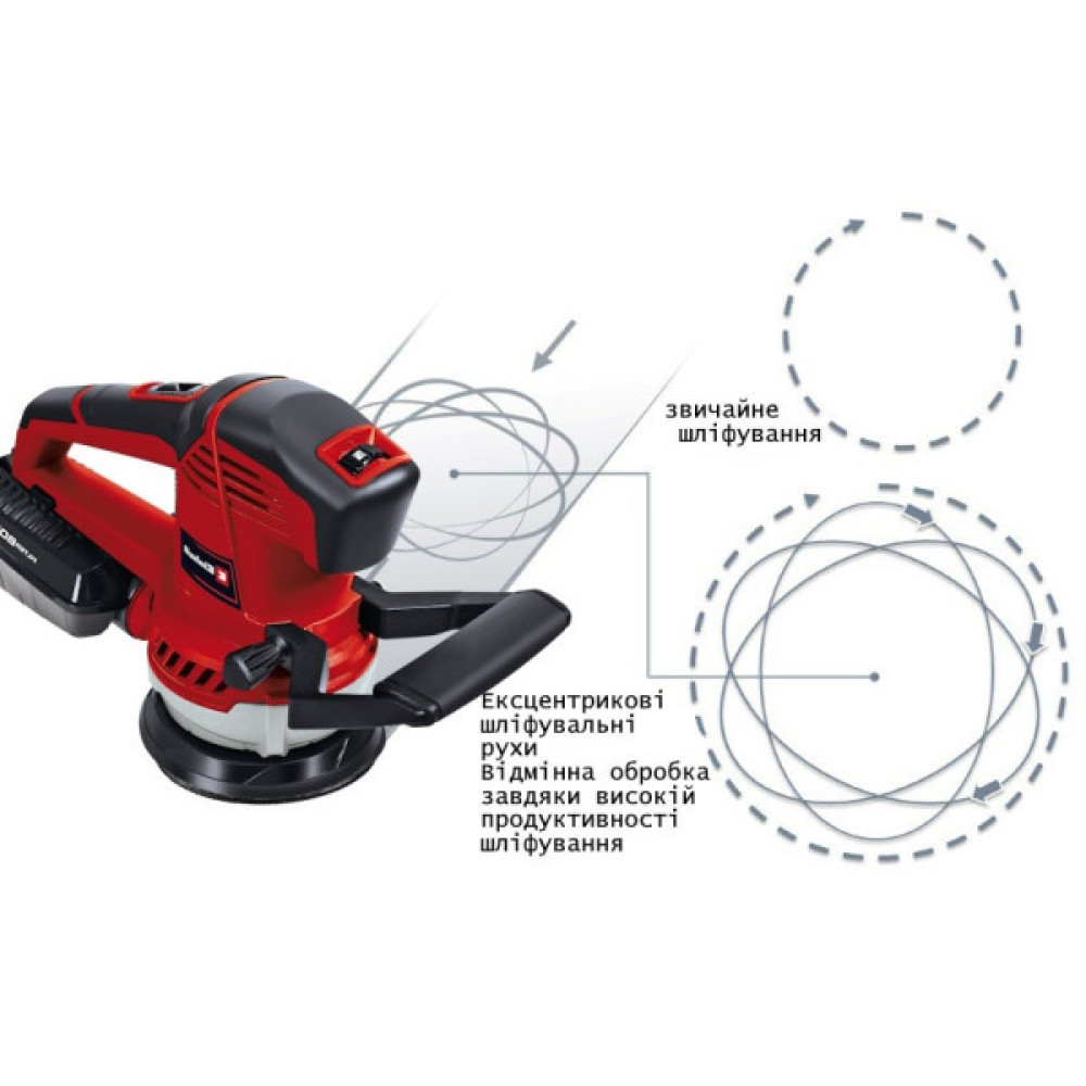 Шліфмашина ексцентрикова Einhell TE-RS 40 E400Вт 125 мм 12000-24000кол·хв 1.87кг