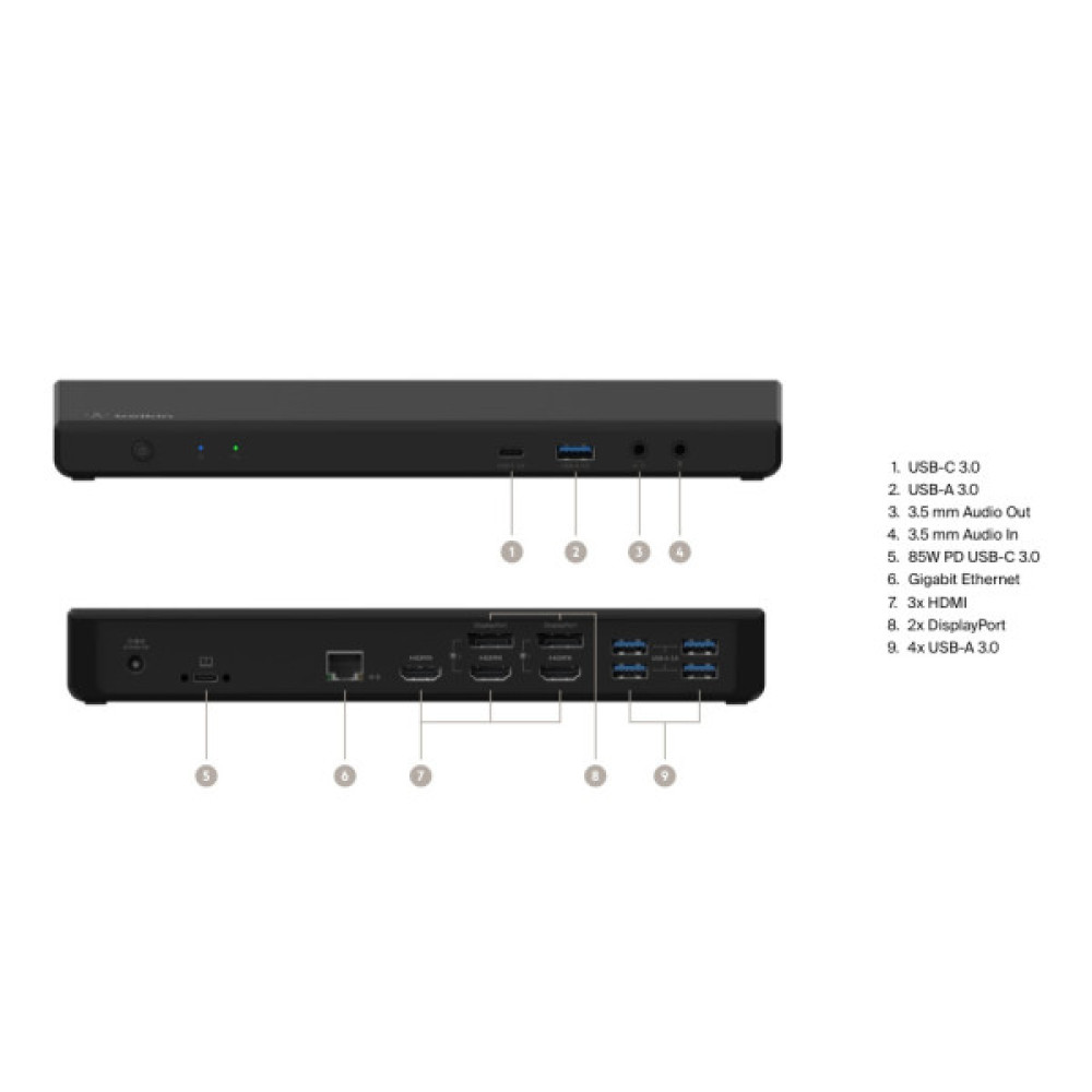 Порт-реплікатор Belkin USB-C Universal Triple Display Dock (INC007VFBK)