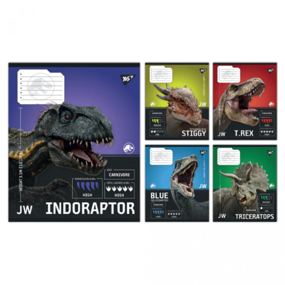 Зошит Yes JURASSIC WORLD Strength and Power А5 12 аркушів лінія (767664)
