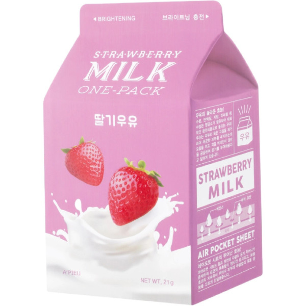 Маска для обличчя A'pieu Strawberry Milk One-Pack 21 г (8809747939855)