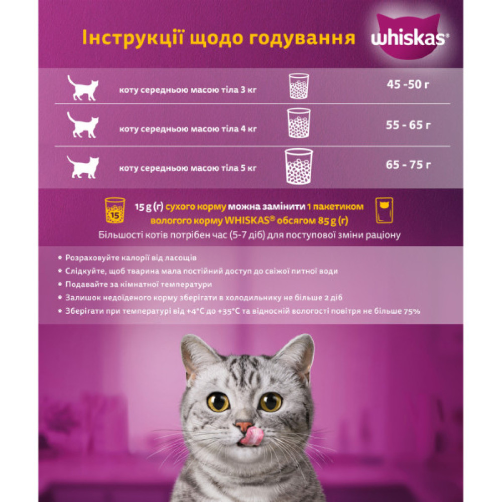 Сухий корм для кішок Whiskas з куркою 800 г (5998749144367/5900951355929)