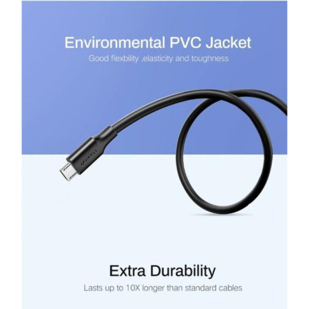 Дата кабель USB 2.0 AM to Micro 5P 1.0m US289 Black Ugreen (60136)