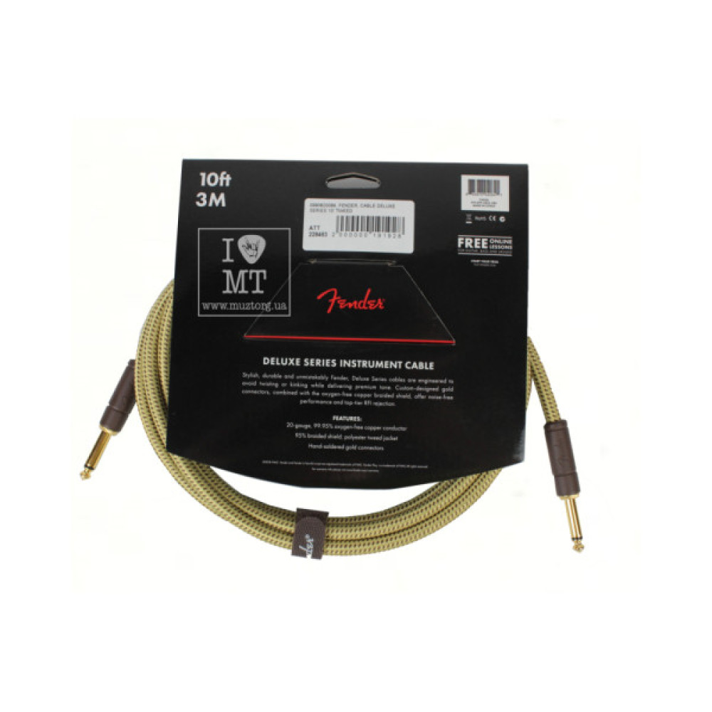 Інструментальний кабель Fender Cable Deluxe Series 10' Tweed (228463)