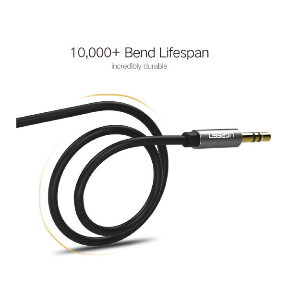 Кабель мультимедійний 3.5mm M to 3.5mm M 3.0m AV119 black Ugreen (10736)