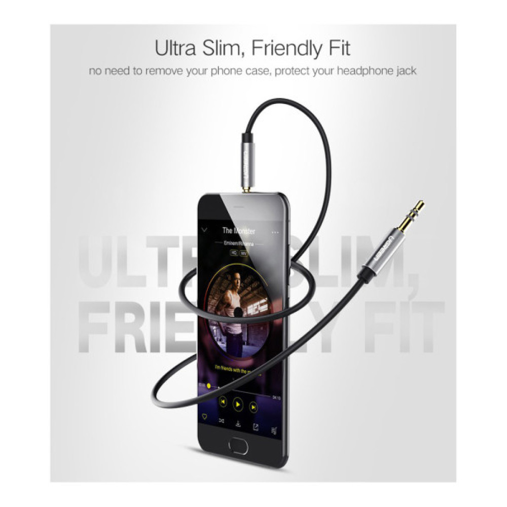 Кабель мультимедійний 3.5mm M to 3.5mm M 3.0m AV119 black Ugreen (10736)