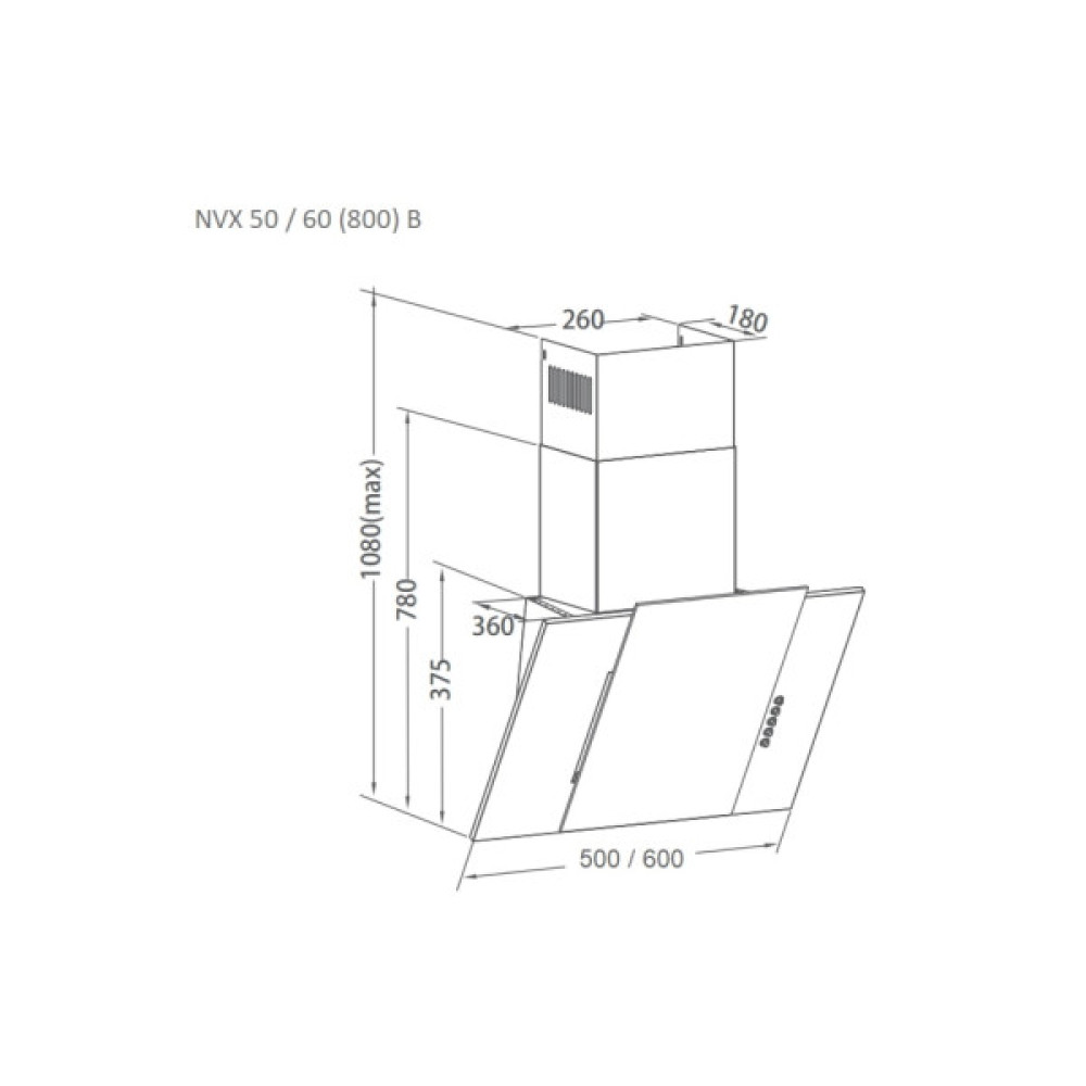 Витяжка кухонна Pyramida NVX 60 (800) B XBL