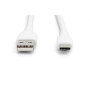 Дата кабель USB 2.0 AM to USB-C 2.0m 60W white Digitus (AK-300340-020-W)