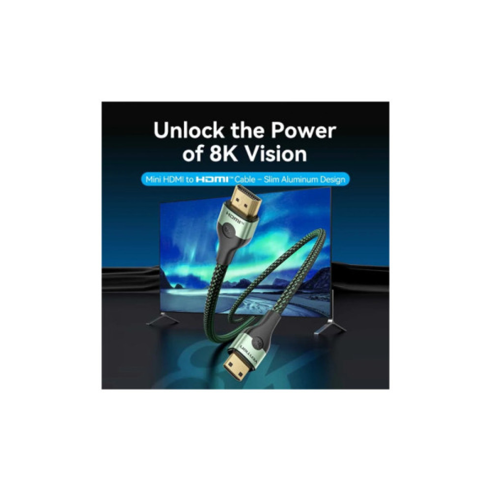 Кабель мультимедійний HDMI M to HDMI mini M 2.0m V2.1 8K 60Hz green VENTION (AGJGH)