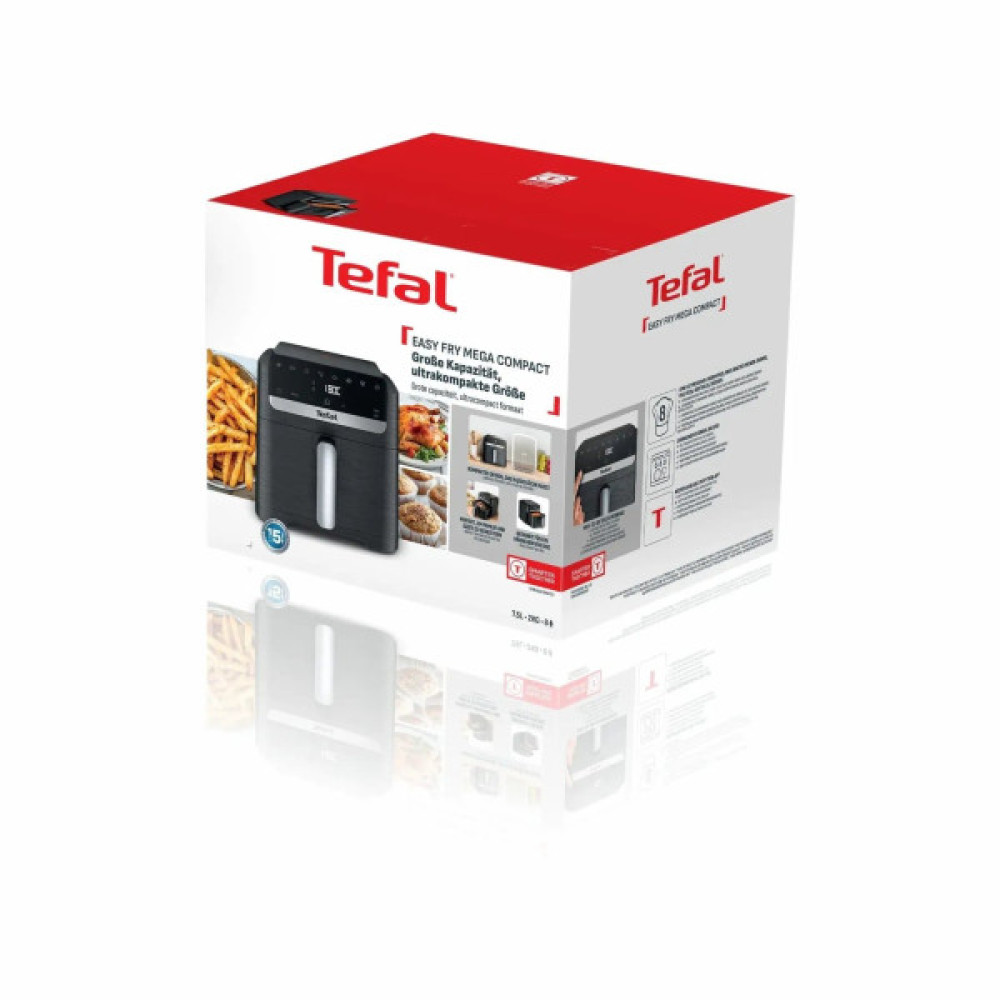 Мультипіч Tefal Easy Fry Mega Compact, 1700Вт, чаша-7.5л, сенсорне керув., 8 програм, пластик, чорний