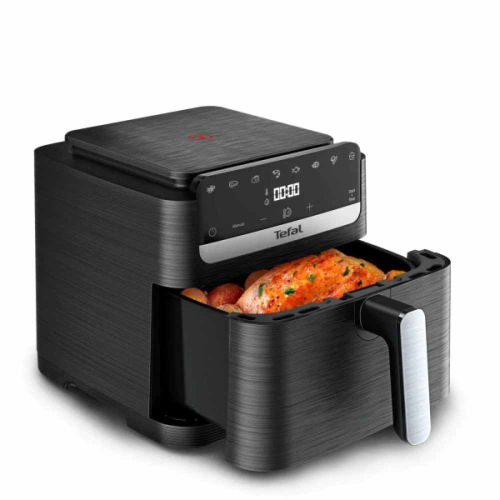 Мультипіч Tefal Easy Fry Mega Compact, 1700Вт, чаша-7.5л, сенсорне керув., 8 програм, пластик, чорний