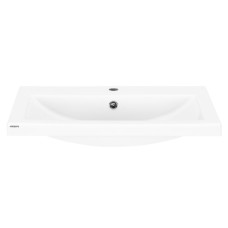 Раковина, умивальник ARDESTO Sati, штучний камінь, прямокут., з отвором для змішувача, з отвором для переливу, 695x450x158мм, накладний, білий