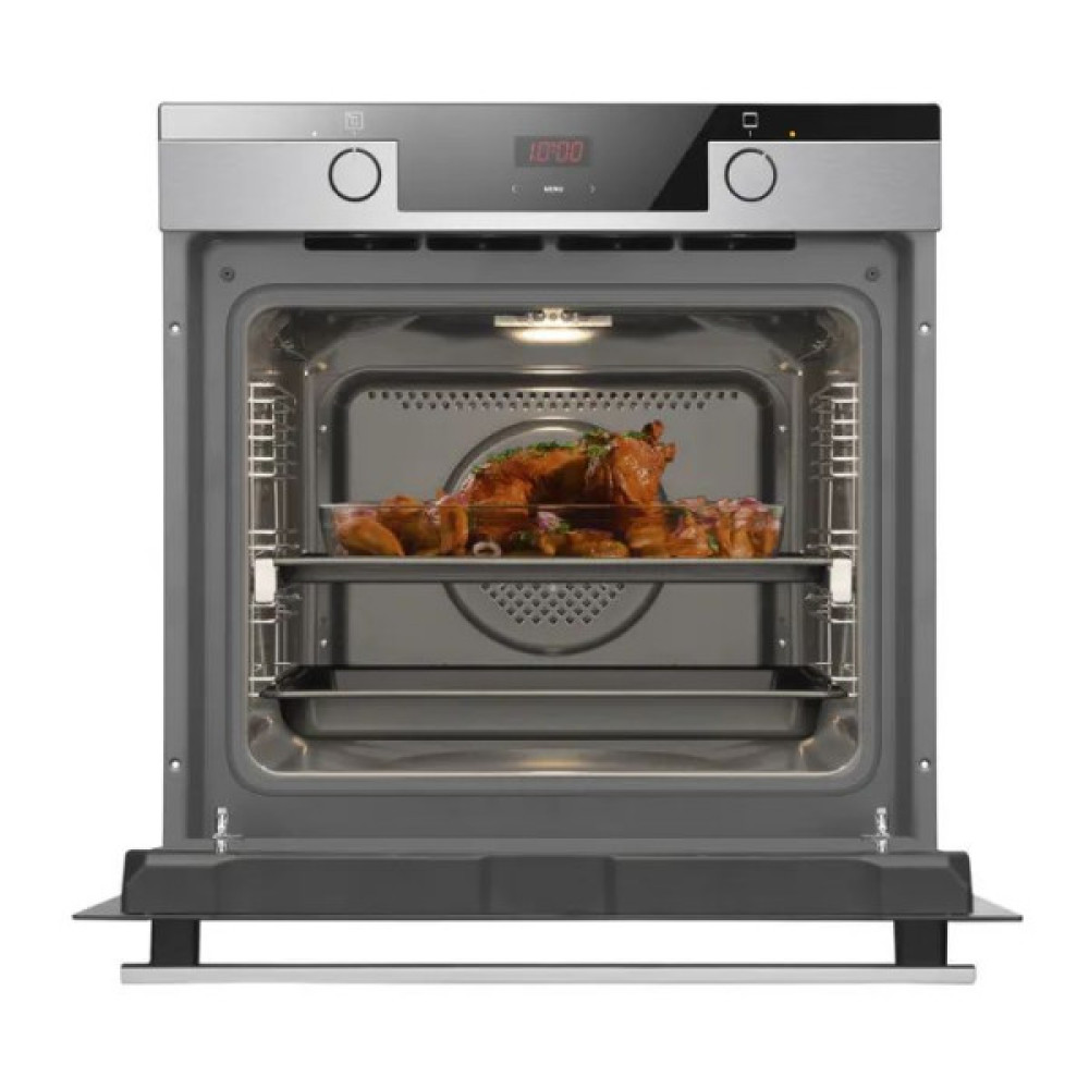 Духова шафа Hansa електрична, 65л, A, дисплей, конвекція, телескопічні направляючі, 3 скла, нержавіюча сталь