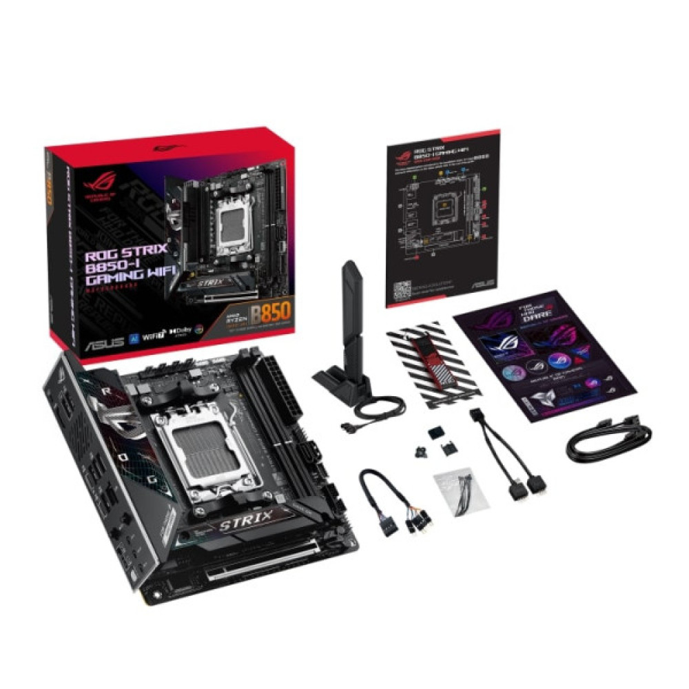 Материнcька плата ASUS ROG STRIX B850-I GAMING WIFI sAM5 B850 2xDDR5 M.2 HDMI USB Type-C Wi-Fi BT mITX