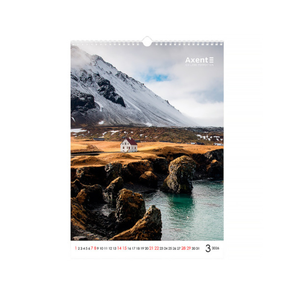 Календар Axent настінний А3 2026 р. Landscapes (8804-26-1-A)