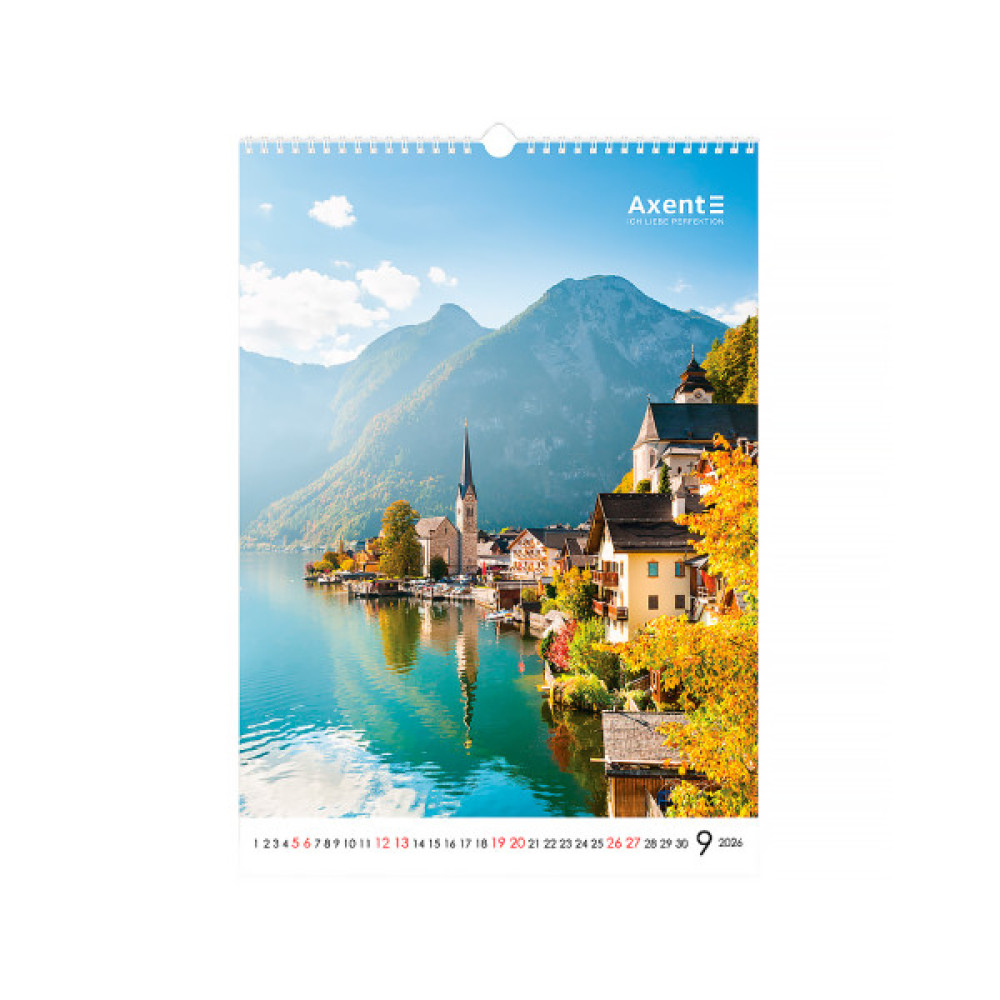 Календар Axent настінний А3 2026 р. Landscapes (8804-26-1-A)
