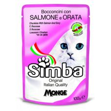Вологий корм для кішок Simba Cat Wet лосось та дорі 100 г (8009470009379)