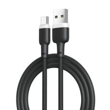 Дата кабель USB 2.0 AM to USB-C 1.0m 2.1A silicone black XO (NB208-TC-1-BK)